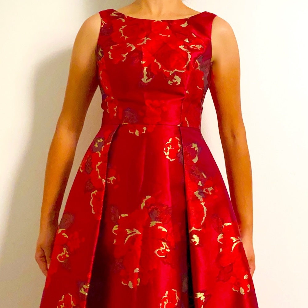 $198 Retail Nicole Miller New York Sz 2 Red Floral Dress